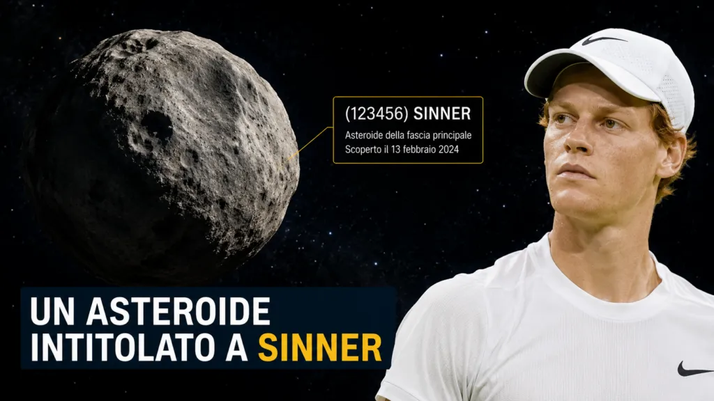 Sinner come Nadal e Federer: ecco perché solo 3 tennisti al mondo hanno un asteroide L'asterodie dedicato a Sinner