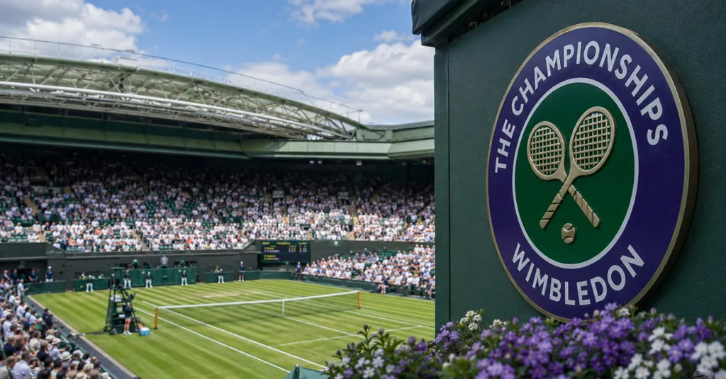 Sinner non si ferma: la clamorosa protesta a Wimbledon che ha spiazzato tutti Il centrale di Wimbledon con lo stemma del torneo
