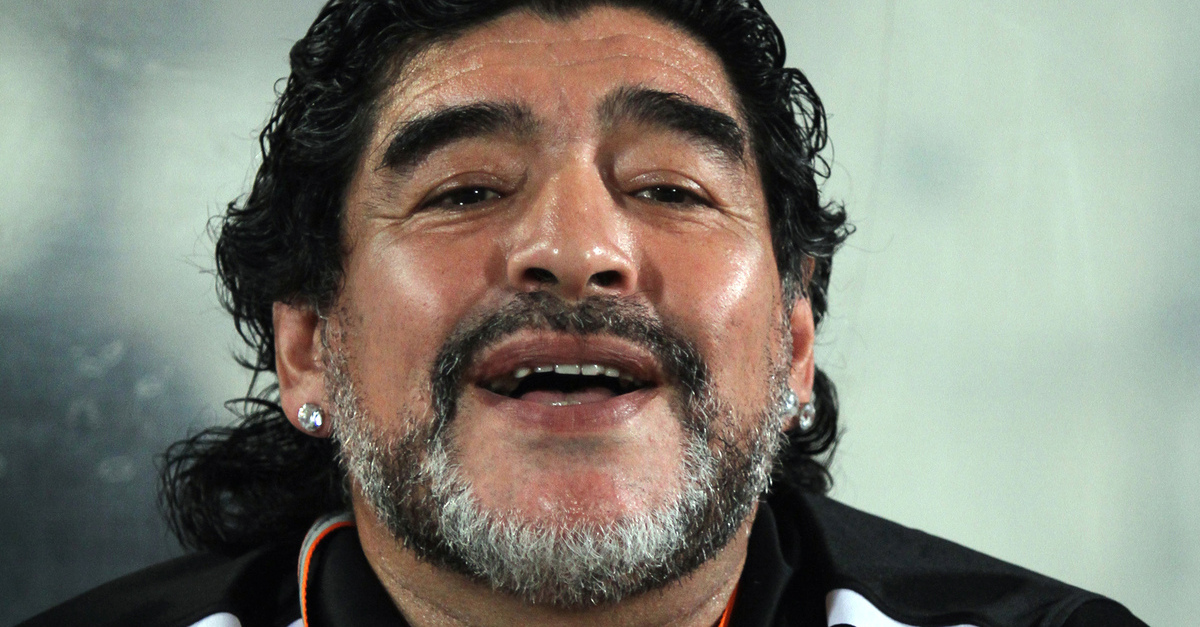 Un primo piano di Diego Armando Maradona