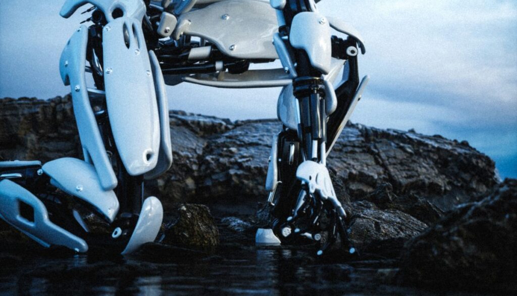 robot che si prepara a correre