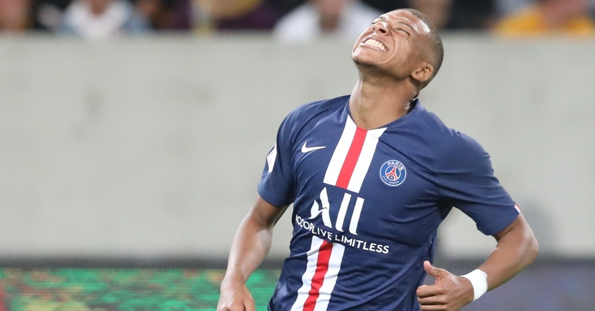 Kylian Mbappé mentre esulta in campo