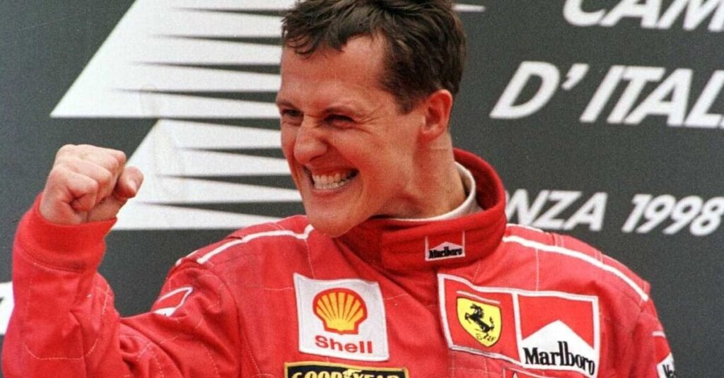 Michael Schumacher trionfante al Gran Premio d'Italia del 1998