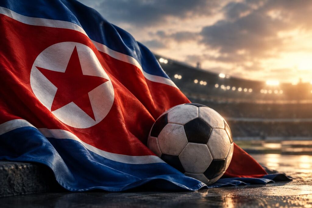 Perché le U20 della Corea del Nord sono forti? Il segreto è un meccanismo (quasi) perfetto bandiera Corea del Nord affiancata a un pallone