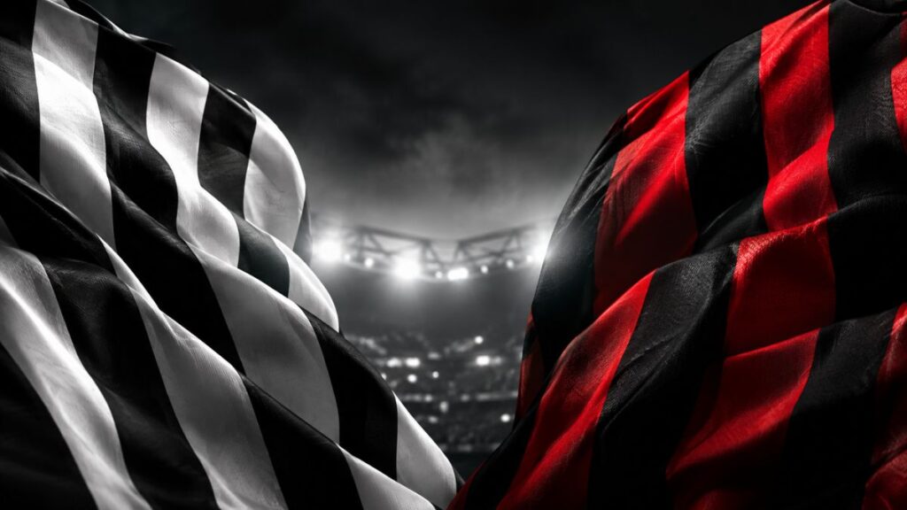 Juve-Milan vista dai campioni: Gullit punge, Buffon incorona Spalletti e riaccende i ricordi una bandiera della Juventus e una bandiera del Milan